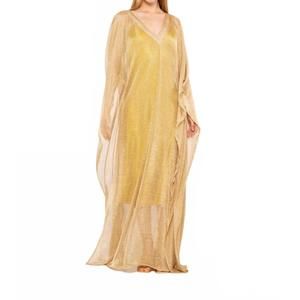 NEW RIPLEY RADER foil jersey caftan in gold